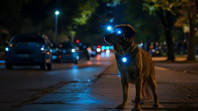 Coleiras luminosas: mais segurança para seu cão nos passeios noturnos