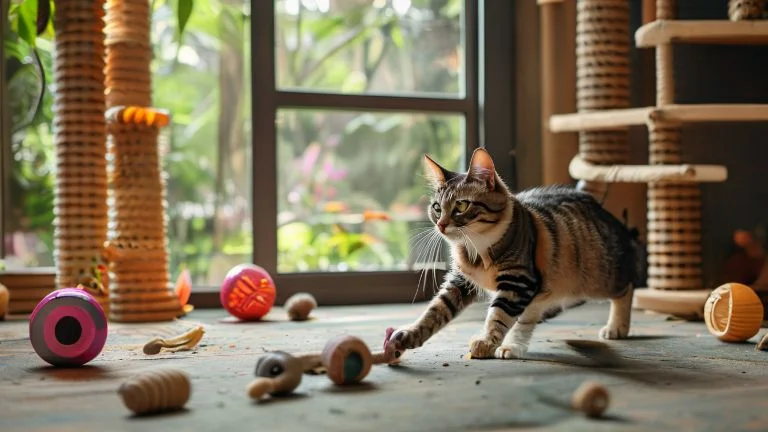 Brinquedos ideais para estimular o instinto de caça do seu gato